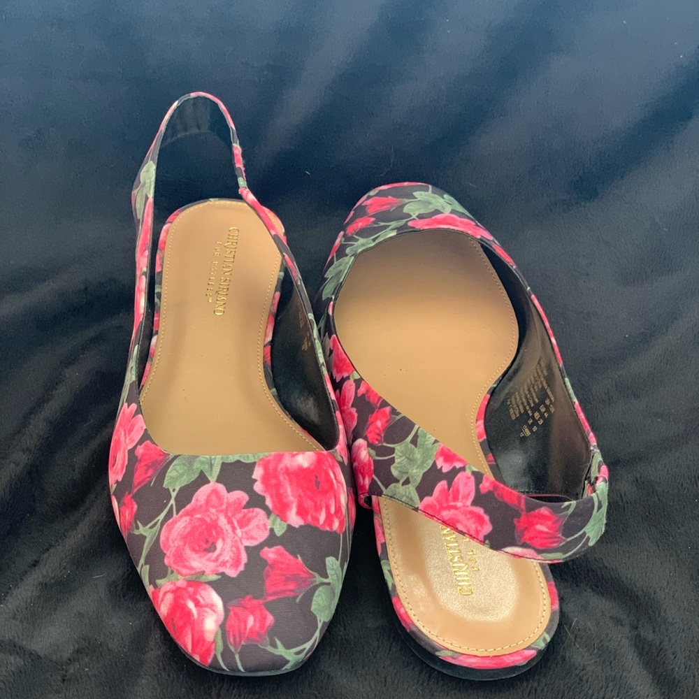 Christian Siriano Floral Flats
